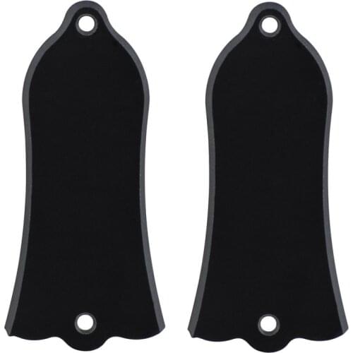 FLEOR 2pcs Plastic Guitar Truss Rod Covers Plates Black 2 Holes Type for LP Style Guitar