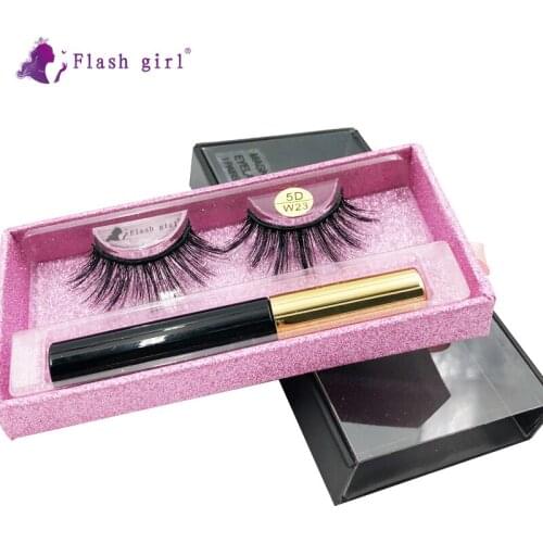 Flash Girl 5D- W23 super wispy mink magnetic eyelashes and eyeliner magnetic lashes suit