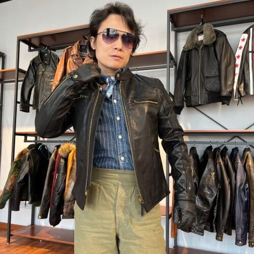 CDJ-88 Cidu Read Description! Asian Size Super Quality Genuine Japan Horse Leather Horsehide Stylish Rider Jacket