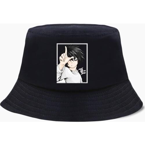 Death Note Japanese Anime Fisherman Hat Fishing Cap Bucket Hats Panama Men Women Bob Outdoor Sunscreen Chapeau Sun Prevent Caps