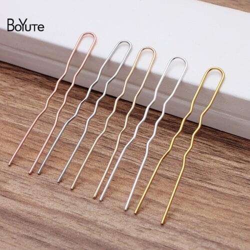 BoYuTe (100 Pieces/Lot) 70*12*1.2MM Metal Iron Hairpin Hair Fork Accessories Diy Handmade Jewelry Materials