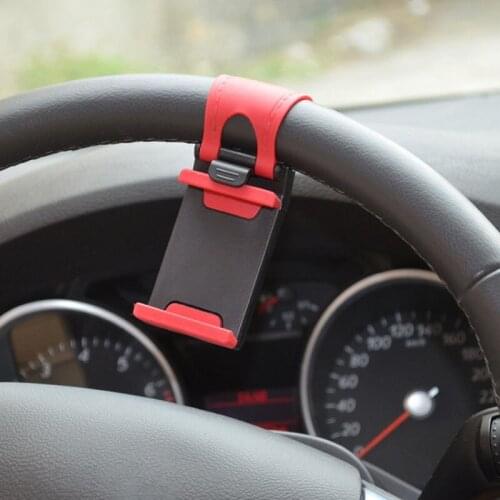 Multi-function Car Steering Wheel Phone Holder Mount GPS Support Fixed Telescopic Clip Car Mobile Phone Holder Stand Accessories
