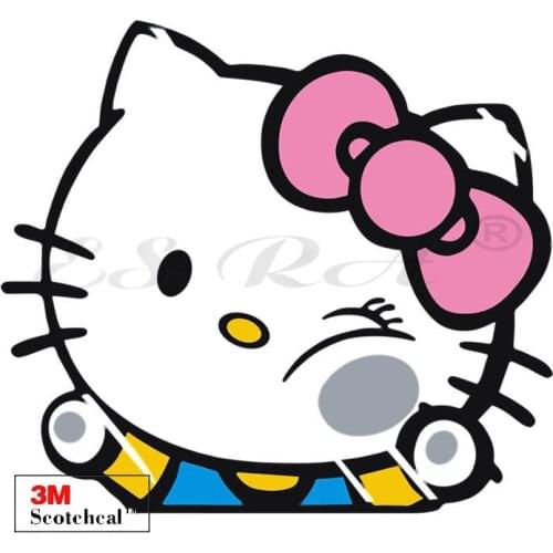 Lovely Kitty Stickers for Kids Cute Cartoon Cat 3D Sticker Waterproof PVC For Car Macbook Motor Bottle Mobile Anime Decal