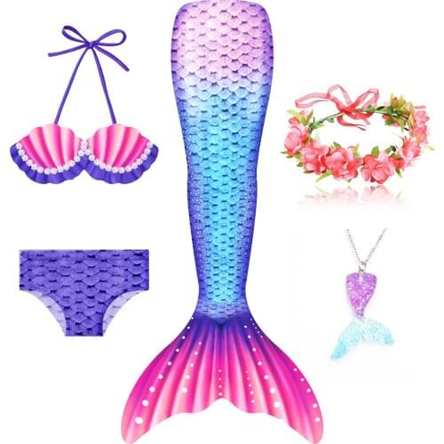 New Kids Girls Mermaid Tail Costume Dress Children Bikini Suit Halloween Party Cosplay Costumes For kids Fancy Swimsuit