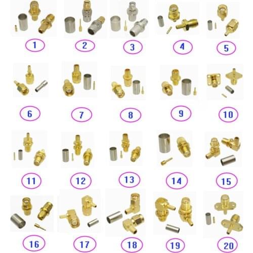 5pcs Connector SMA Crimp For RG316 RG174 / RG58 RG142 / RG8X LMR240 / RG5 RG6 / RG8 LMR400 Male Plug & Female Jack RF Coaxial