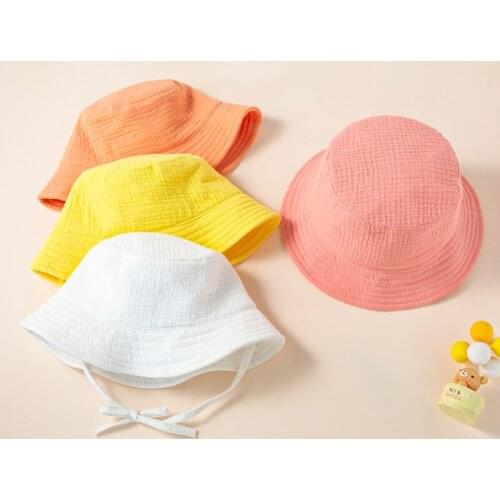 Baby Kids Children Fisherman Cap Wide Brim UV Protection Visor Outdoor Summer Flat Top Sunhat Bucket Hat