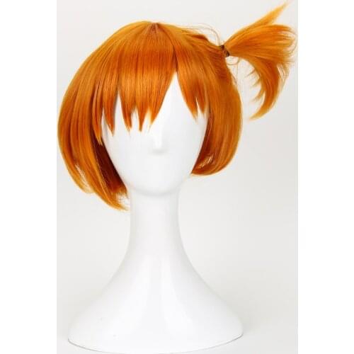 Pokemon Pocket Monster Pokemon Misty Cosplay Wig Short Orange Styled Heat Resistant Hair Cosplay Costume Wig + Free Wig Cap