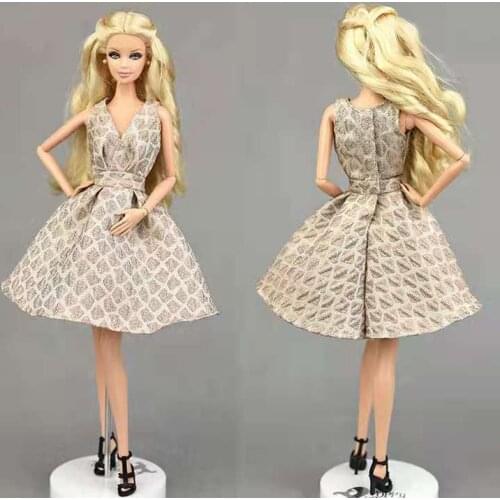 11.5" Fashion Sleeveless V Neck Little Princess Dress for Barbie Doll Clothes Outfits Party Gown Vestido 1/6 BJD Accessories Toy