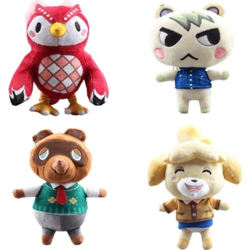 20 CM Animal Crossing Plush Toy Cartoon Tom Nook Shizue Isabelle Brewster Porter Doll Peluche Baby Kids Birthday Gift Home Decor
