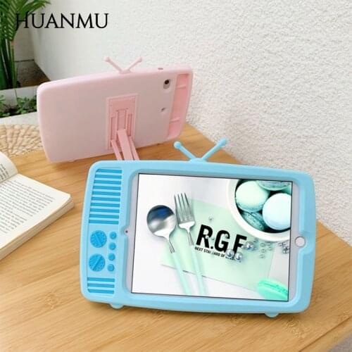 Cute Retro TV Model Kickstand Tablet Case For iPad Air 2020 Pro 6 Mini 1 2 3 4 5 9.7 10.2 10.5 11 inch 2019 Pro Soft Cover Capa