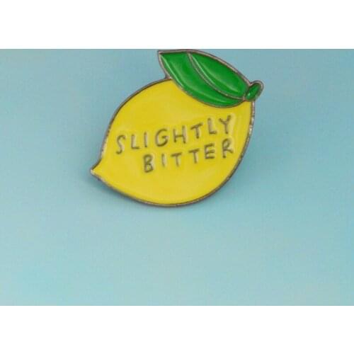 SLIGHTLY BITTER Lemon Brooch For Backpacks Lapel Enamel Pins Broche for Women Badge Pines Mental Brooches Jewelry Accessories