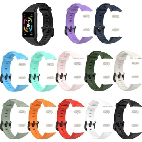 Replacement Sport Silicone Watch Band Wrist Strap Adjustable Watchbands for -Huawei Honor Band 6 Smart Watch