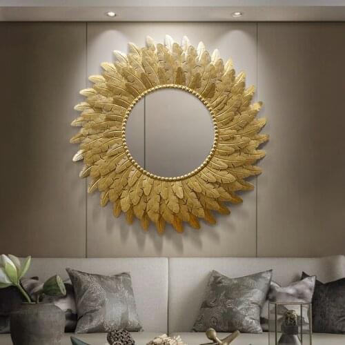 Modern Fashion Iron Art Stick Gold Foil Mirror Wall Decoration Living Room Decoration