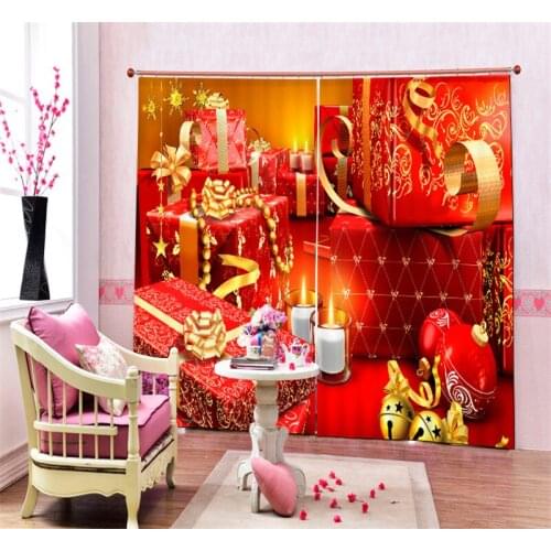 Modern Luxury Christmas gift 3D Blackout Window Curtains For Bedding room Living room Home Wall decorative Hotel Drapes Cortina