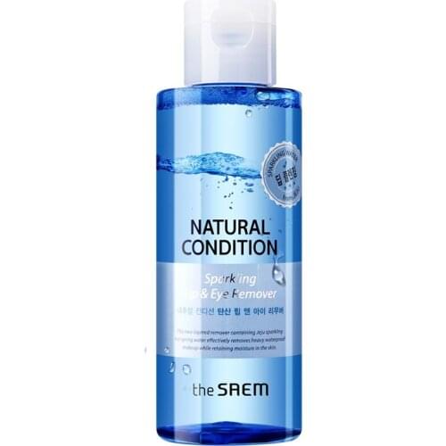 THE SAEM Natural Condition Lip & Eye Remover 155ml Moisturizing Makeup Remover Water Gentle Eye Lip MakeUp Remove KoreanCosmetic