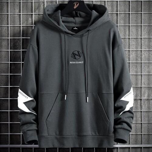 Men Oversized Hoodie 2021 New Letter Embroidery Hip Hop Streetwear Hooded Cotton Sweatshirts Pullover Fashion Tops Plus Size 8XL