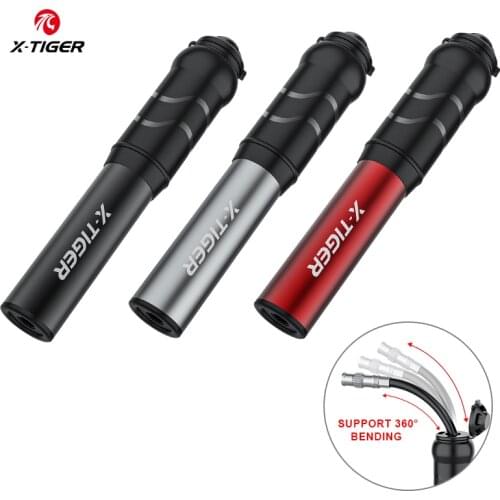X-TIGER Bicycle Pump Mini Manual Aluminum Bicycle Pump Schrader Presta Valve Mountain Bike Air Pump Portable Toy Pump