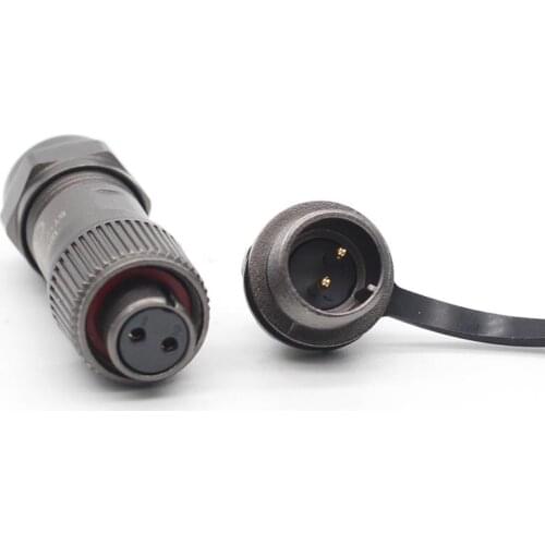 WEIPU ST12 IP67 2-pin Metal Waterproof Industrial Rear-nut Wire Connector, Male Socket Female Plug Rated current 13A IP67