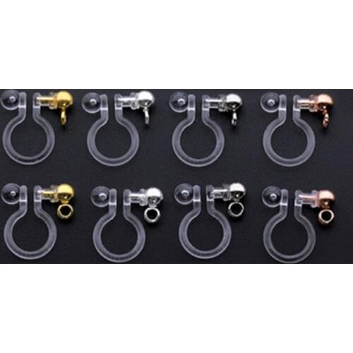 10PCS Transparent Stainless Steel Ear Clip For Jewelry Making U Shape Resin Earrings Base Setting DIY Jewelry Accessories