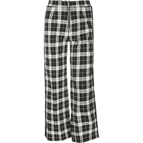 Fashion Woman Pants Plaid Wide Leg Pants High Waist Knitted Flare Pants Spring Autumn Sweat Pants Womens Gray Pantalones