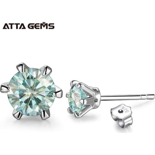 New Arrival 0.5 Carat Moissanite Gemstone Stud Earrings for Women Solid 925 Sterling Silver D color Solitaire Fine Jewelry