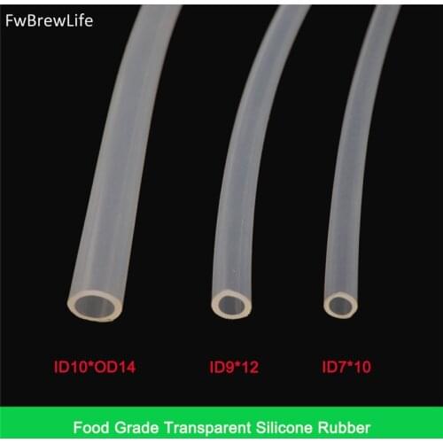 1M/lot Homebrew Beer tap soft transparent resistance food grade silicone tube hose soft rubber ID 6mm 7mm 9mm water Tube Pipe