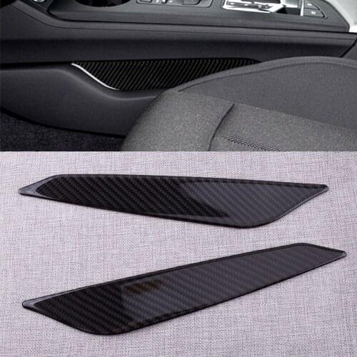 1 Pair Carbon Fiber Black Gear Shift Side Sticker Center Console Panel Cover Trim Fit for Audi A4 B9 2019 2018 2017