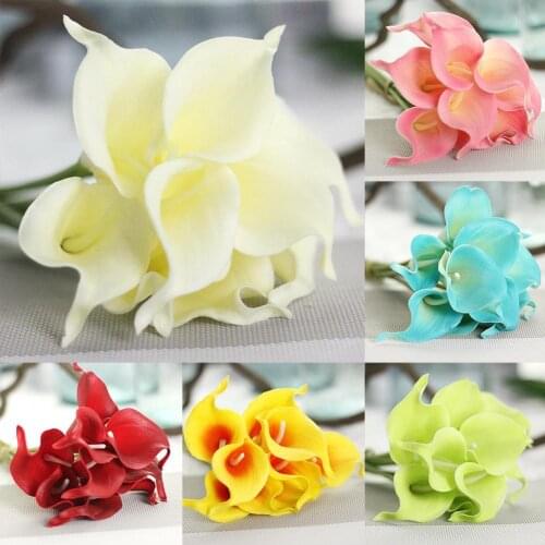 1Pc Artificial Calla Lily Flower Bridal Bouquet Real Touch Wedding Home Decor