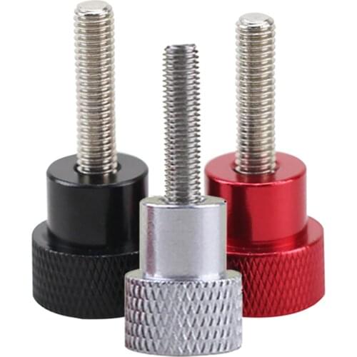 1Pcs M8 M10 Aluminium Alloy+Stainless Knurled Thumb Screw Hand Grip Knob Step Bolt Screws Red Black White