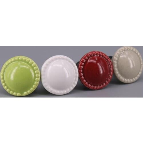 12PCS Pastoral Ceramic Knob, Colorful Round Button Kitchen Ceramic Door Cabinets Cupboard pulls handles