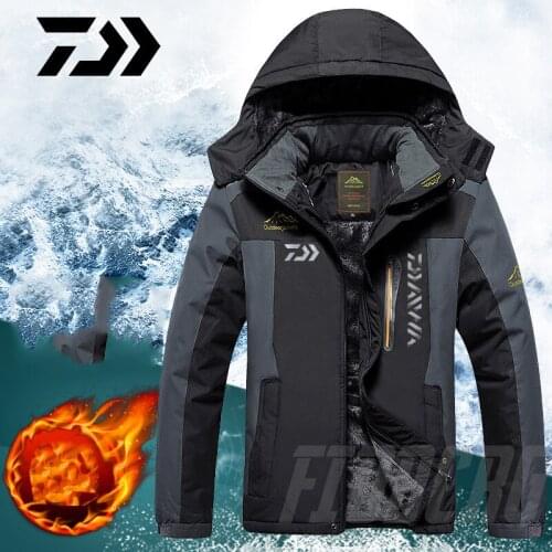 2020 DAIWA Fishing Clothing Mens Outdoor Autumn and Winter Waterproof and Warm Fishing Jacket Fleece Thickened Fishing Suit