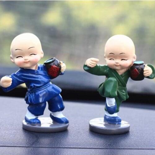 4Pcs Four Little Cute Monk Car Interior Display Decoration Car Seat Home Lovely Decor Dolls