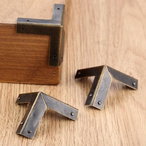 4Pcs/lot Antique Bronze Corner Protectors Wooden Box Coner Wine Box Protector Furniture Hardware Cover Triangle Corners 33mm