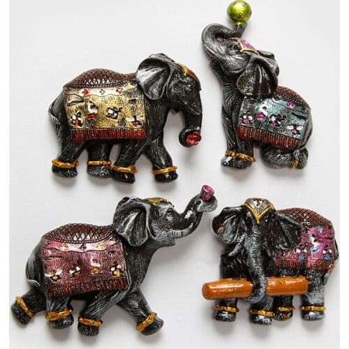 4Pcs/Lot Thai Elephant Fridge Magnets Creative Home Decor Refrigerator Magnet Early Childhood Education Magnetic Stickers