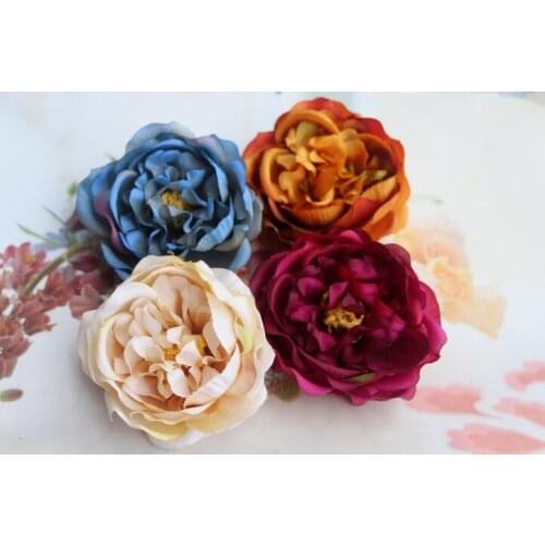 7cm Silk Tea Rose Flower Head Diy Hair Flower Accessories Craft Silk Flower Heads