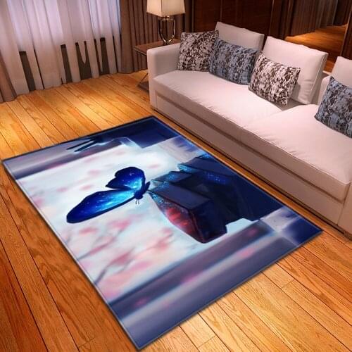 Butterfly Large Carpets for Living Room Bedroom Area Rugs Cartoon Kids Play Floor Mats Home Decor Carpet for Girls Room Doormat