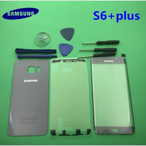 Original For Samsung Galaxy s6 plus G928 G928F G9280 Housing Back Glass Phone Rear Cover Battery Door+front glass lens With Logo