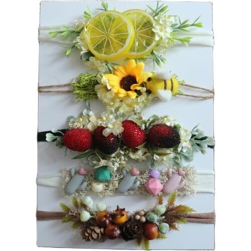 New Headband Newborn Photography Props Handmade Stretch Flower Hairband Girl Baby Tiebacks Floral