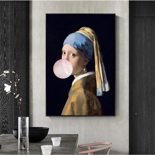 The Girl With A Pearl Earring Famous Art Canvas Paintings Reproductions Girl With balloon Canvas Art Pictures Wall Decoration