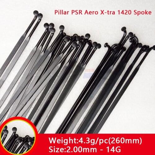 FIC Ultralight Pillar PSR Aero X-TRA 1420 use for Road MTB wheel Black J-bend Straight Pull with 14mm16mm steel Alloy Nipples