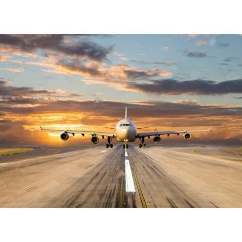 Airport Runway Sunset photo backdrop polyester or Vinyl cloth High quality Computer print wall background