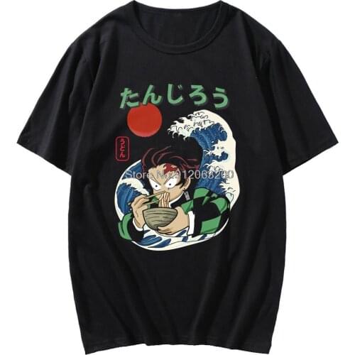 Japan Cartoons Demon Slayer Short Sleeve Funny Print Kamado Tanjirou T-shirt Men/women Casual Tshirt Male Basic Tops