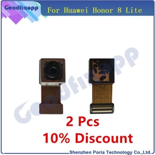 1 Pcs Camera For Huawei Honor 8 Lite Back Rear Big Camera Module Flex Cable Front Small Camera P8 Lite 2017 Replacement Parts