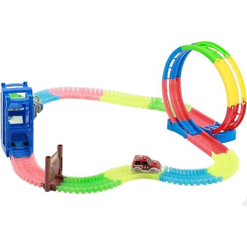 Race Car Track Toys Slot Car Tracks Toy Cars for kids Glow in the Dark Race Track