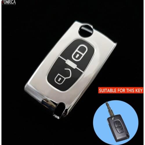 TPU 2 Button Remote Case Car Key Cover For Peugeot 107 207 307 308 407 607 S For Citroen C2 C3 C4 C5 C6 Folding Box Auto Parts