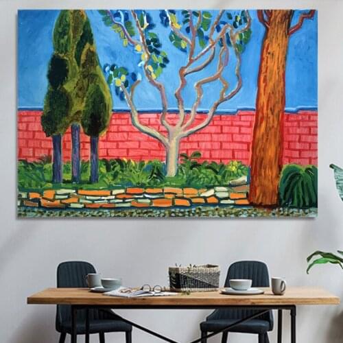 David Hockney Guest House Wall Large Canvas Painting Poster Wall Art Giclee Print For Living Room,Bedroom Landscape Pictures
