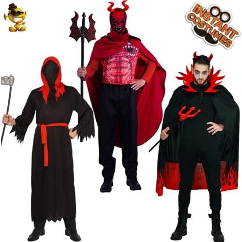 Adult Cosplay Scary Devil Costume With Role Play Skeleton Outfits Halloween Horror Devil Clothes for Men Costumes