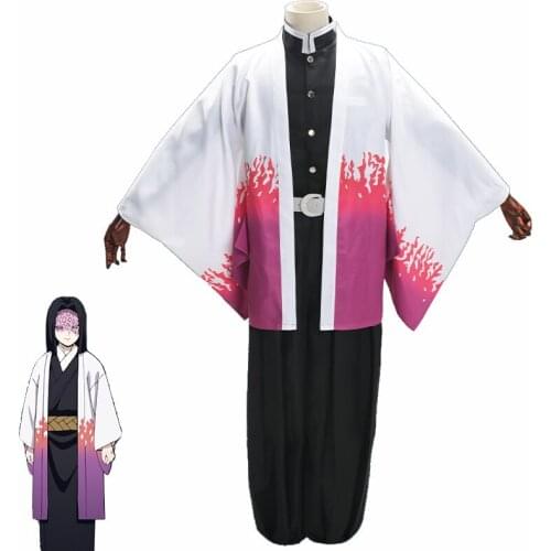 Anime Demon Slayer: Kimetsu no Yaiba Cosplay Kisatsutai Ubuyashiki Kagaya Costume Kimono Cape Uniform Halloween Party Suit