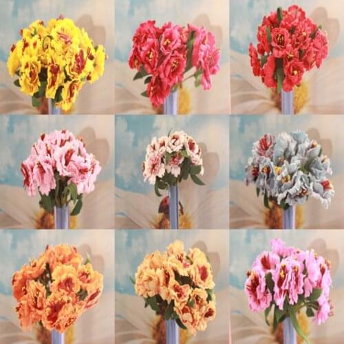 Beautiful! 10pcs Flower Bouquet Silk Artificial Flowers for Decor DIY color optional