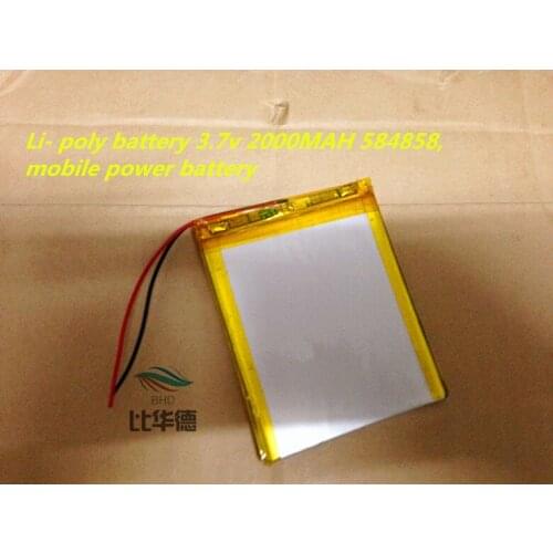 Tablet battery Li- poly battery 3.7v 2000MAH 584858, mobile power battery , brand new , polymer battery